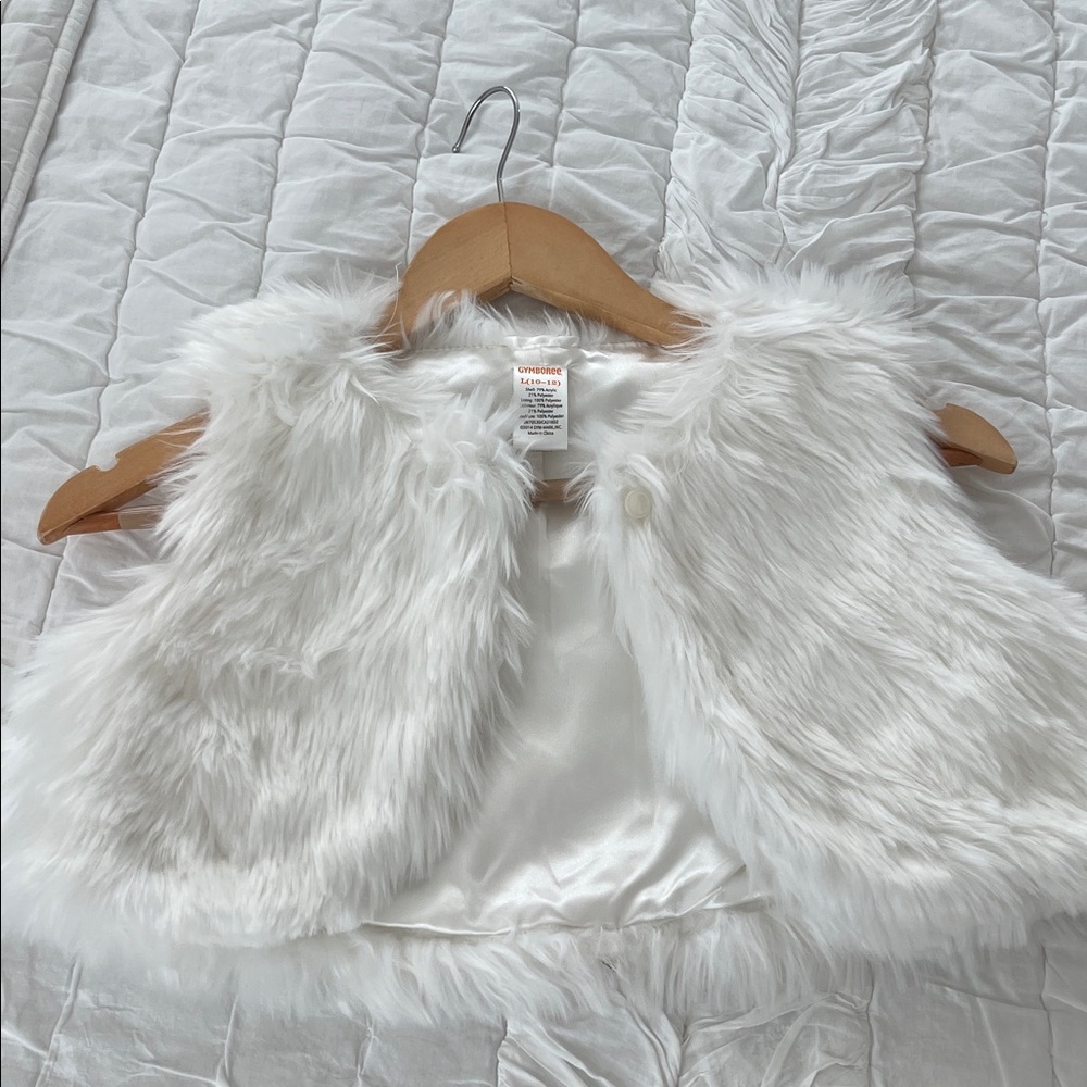 Gymboree White Faux Fur Cropped Vest for Kids - Picture 2 of 5